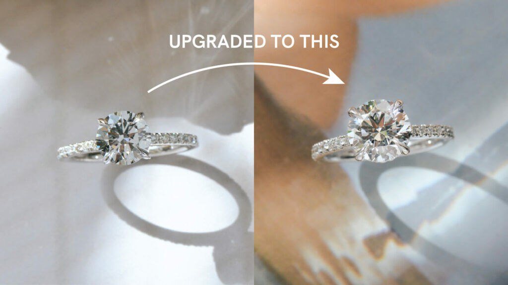 how much to spend on engagement ring_diamond upgrade round diamond engagement ring