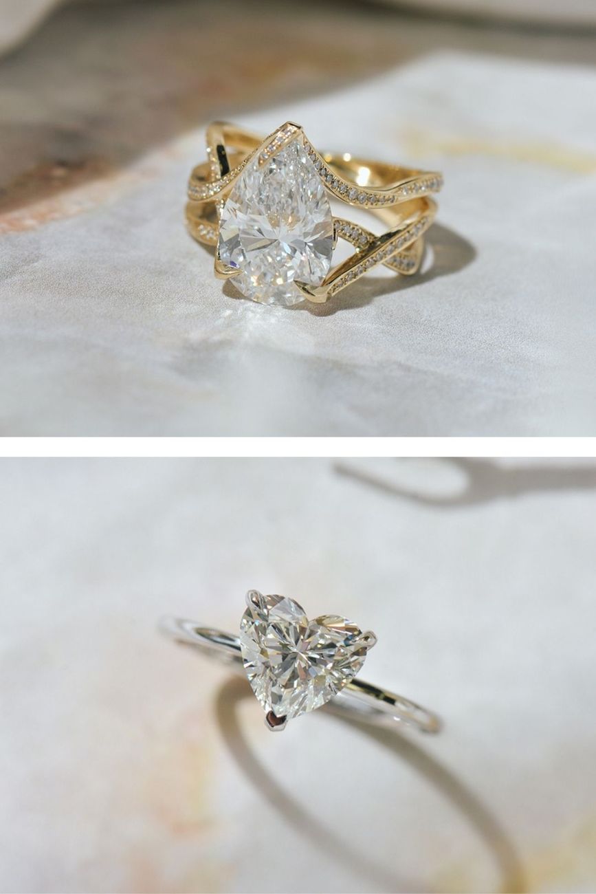 pear heart engagement ring