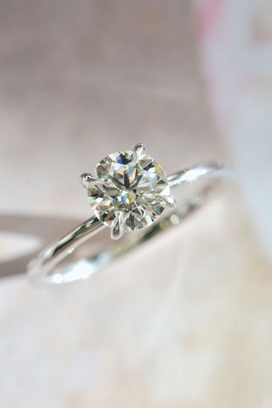 Round diamond solitaire engagement ring