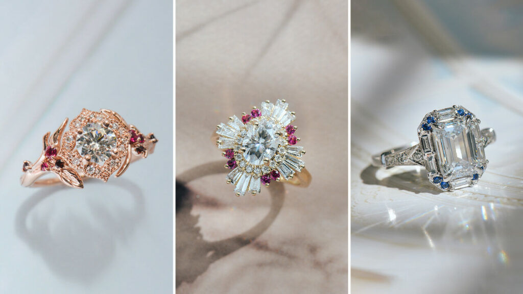 Unique halo engagement ring styles