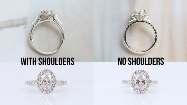 Shoulder vs no shoulder comparison halo engagement rings