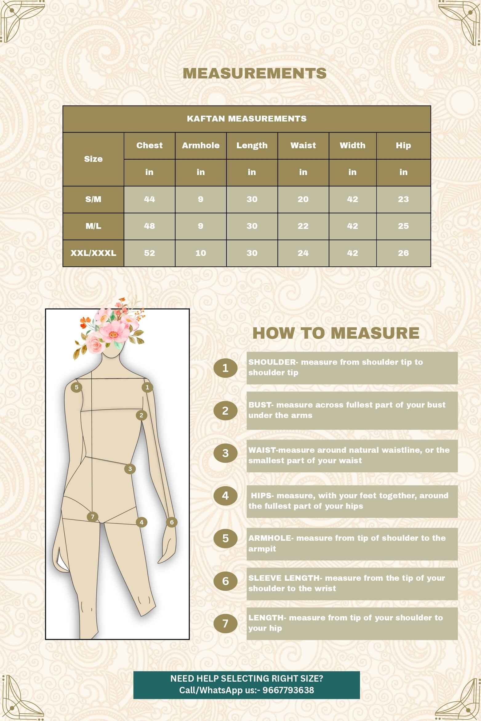 Handloom Maroon Cotton Ikkat Kaftan Top for Women, Batwing Sleeve size chart