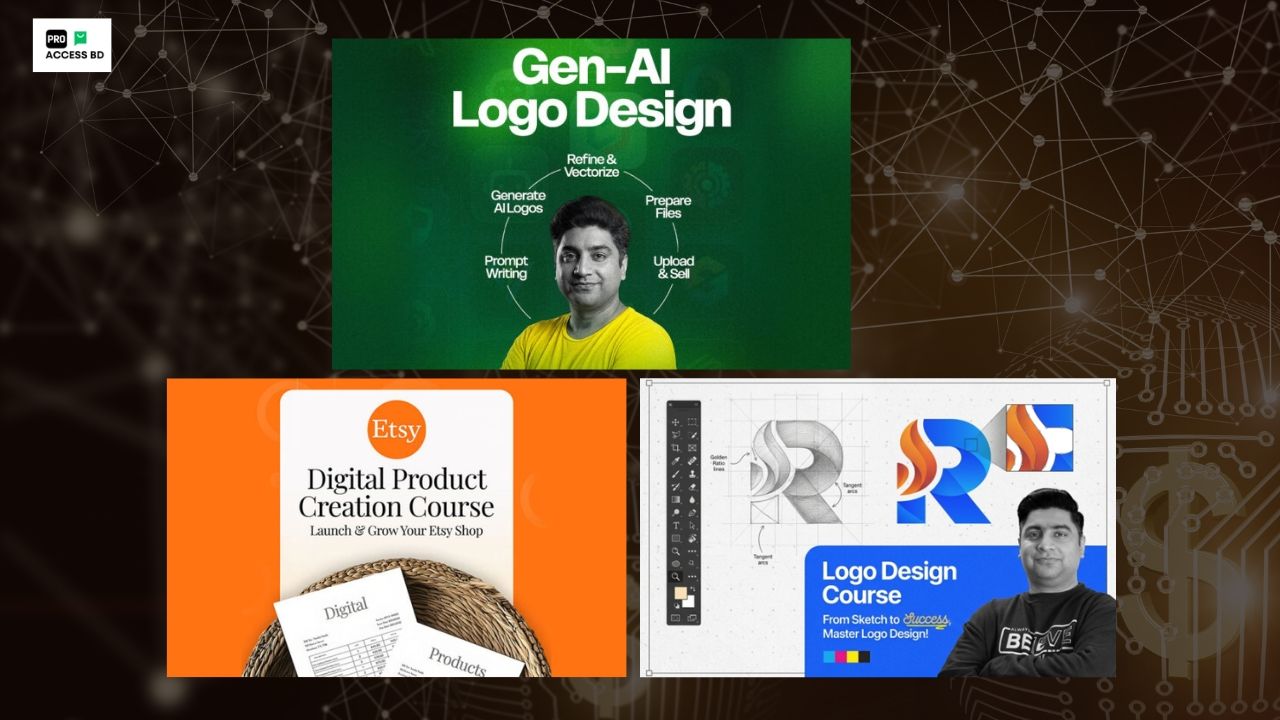 The Ultimate 3-in-1 Bundleto Master Logo Design, AI Logos & Etsy