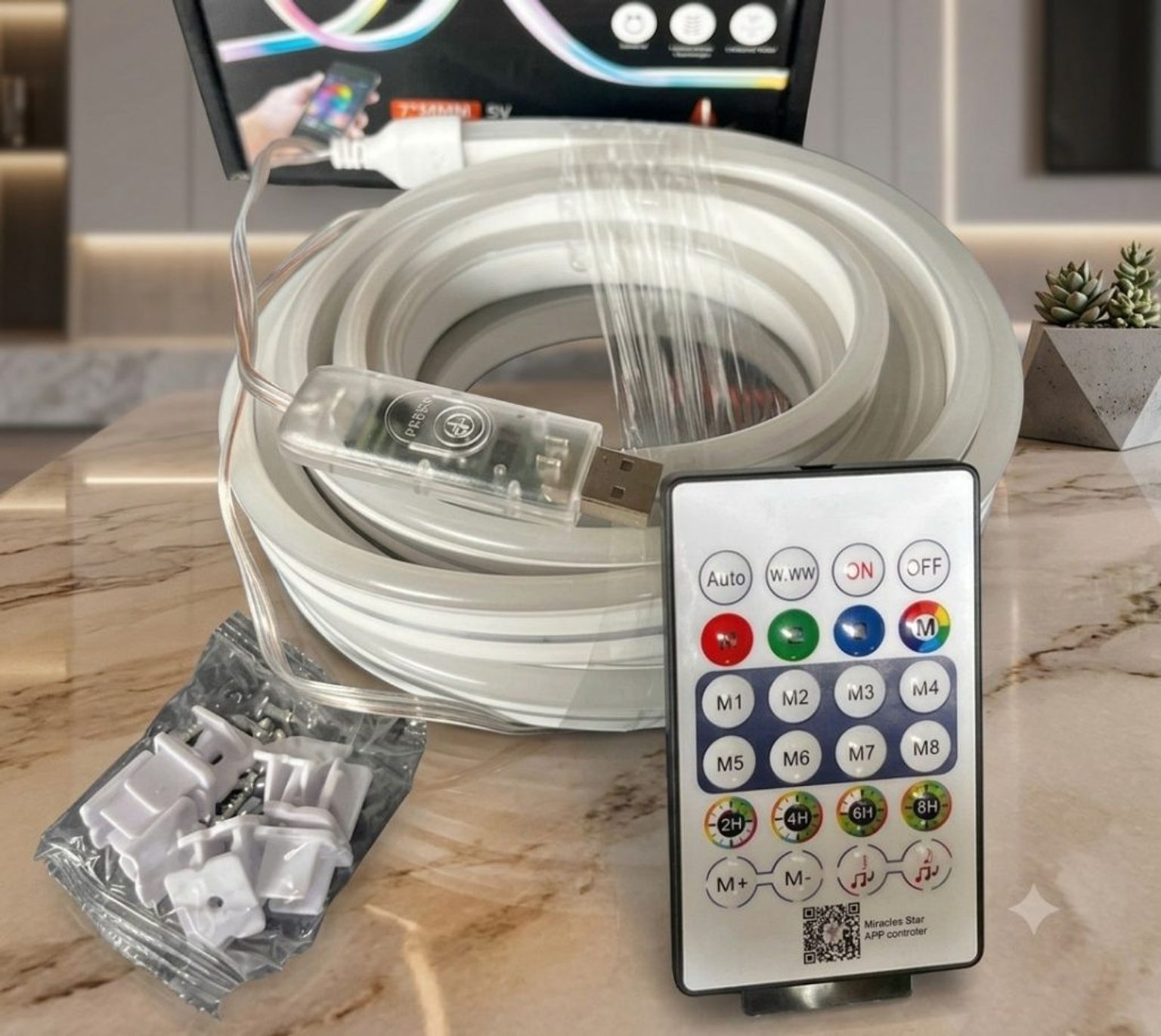 LED Neon RGB Magic Flexible Strip Light With App control angle 2
