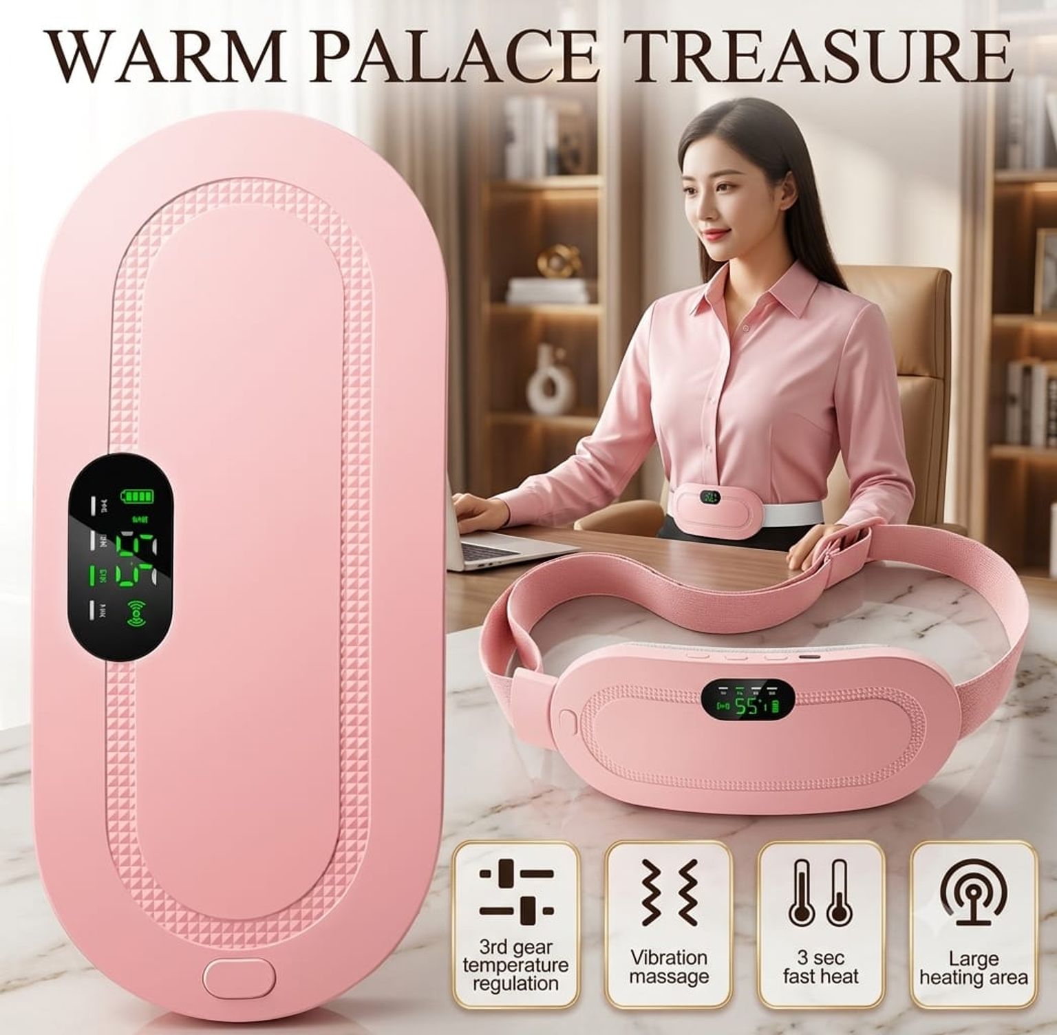 Heating pad for Period Cramps and Vibration sliming Massage belt