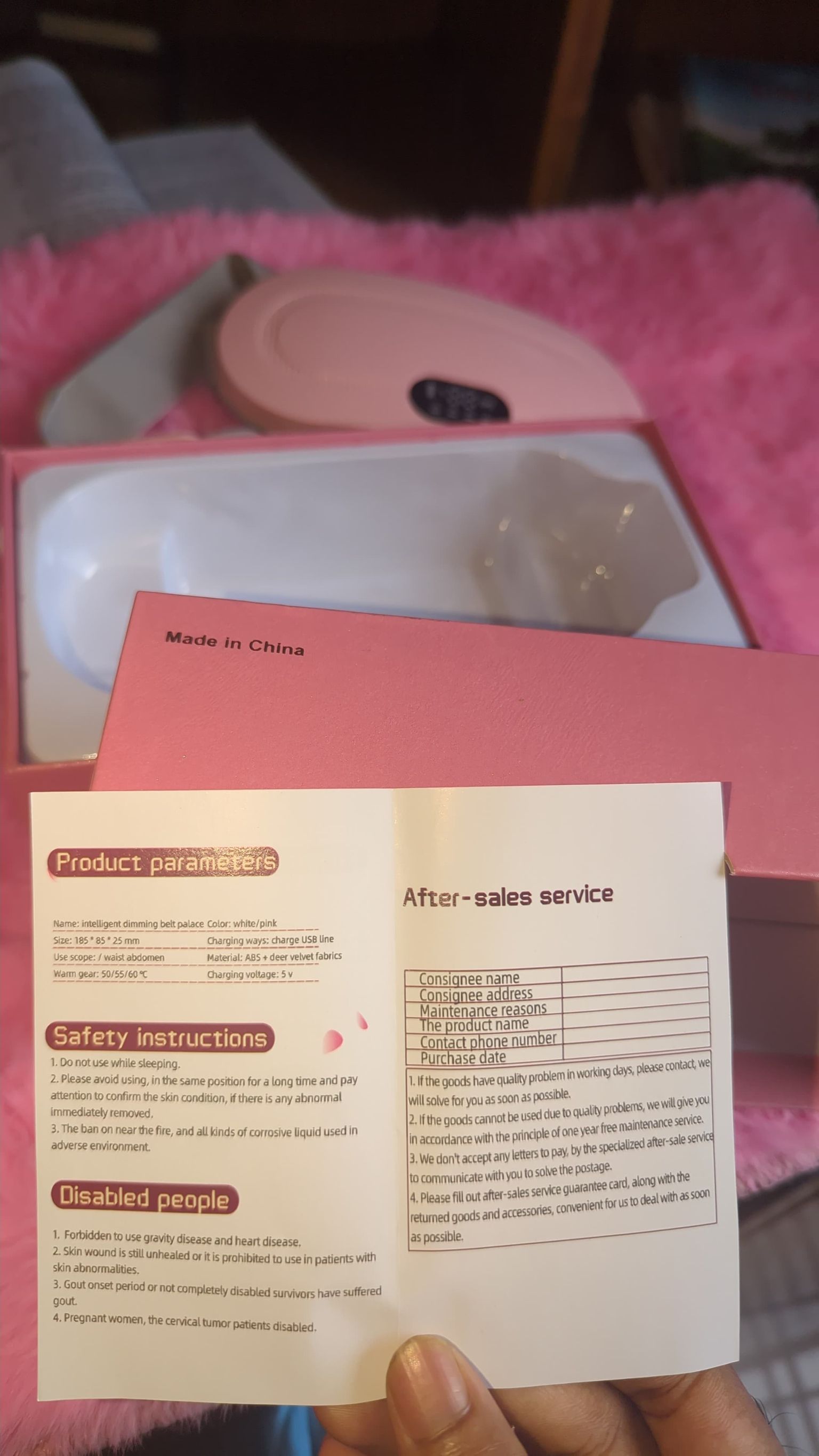 Heating pad for Period Cramps and Vibration sliming Massage belt angle 3