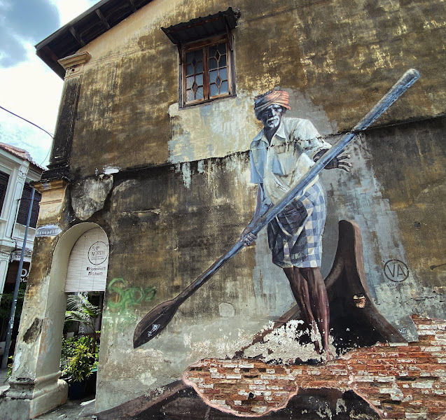 The Indian Boatman street art