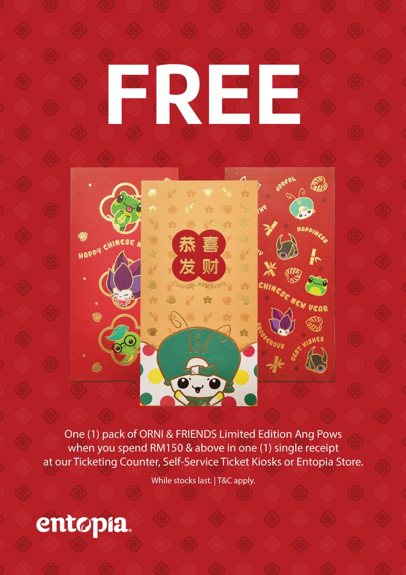 Free Ang Pao While Stock Last by Entopia Penang By Butterfly Farm