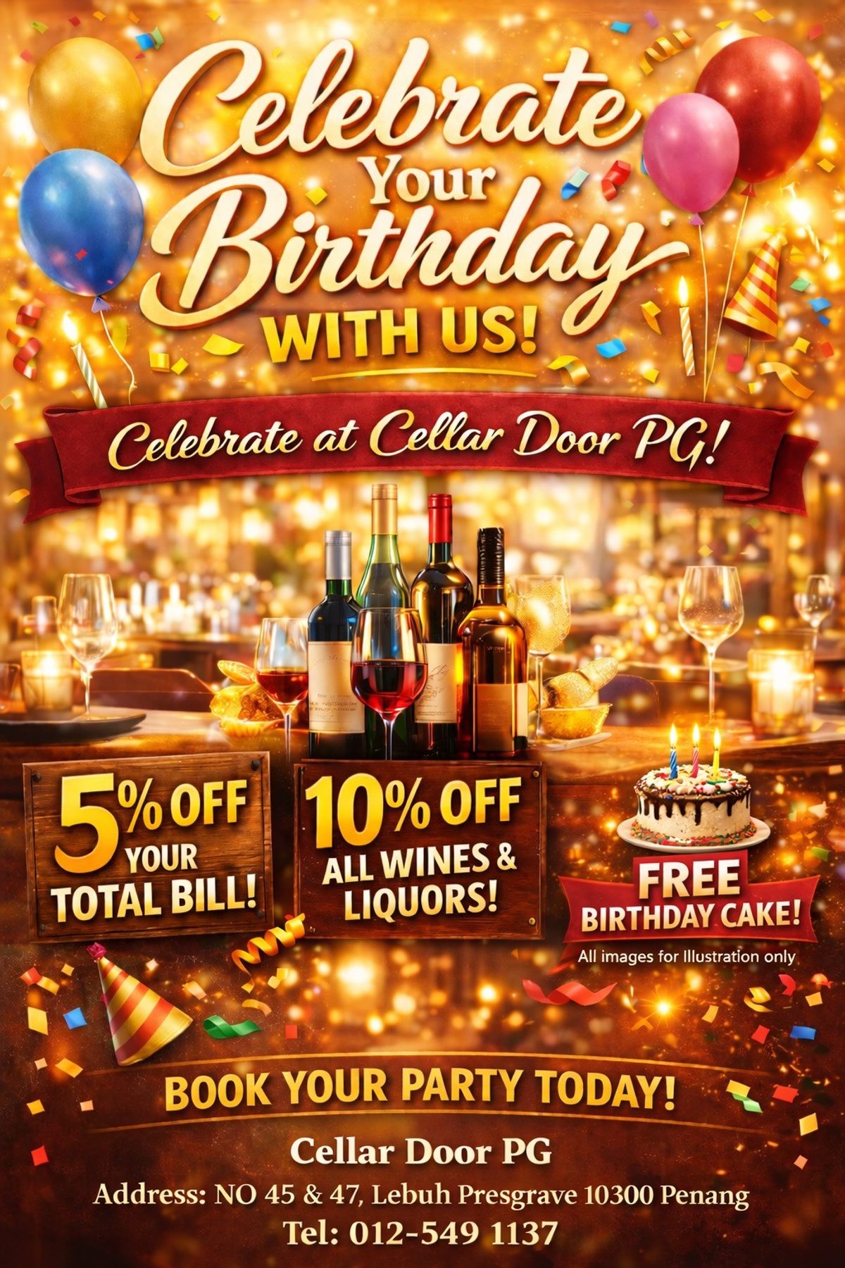 Celebrate Birthday At Cellar Door Pg