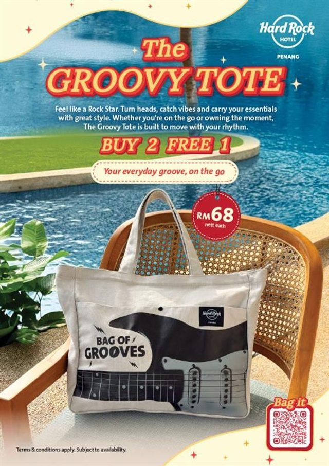 The Groovy Tote - Buy 2 Free 1 by Hard Rock Hotel Penang