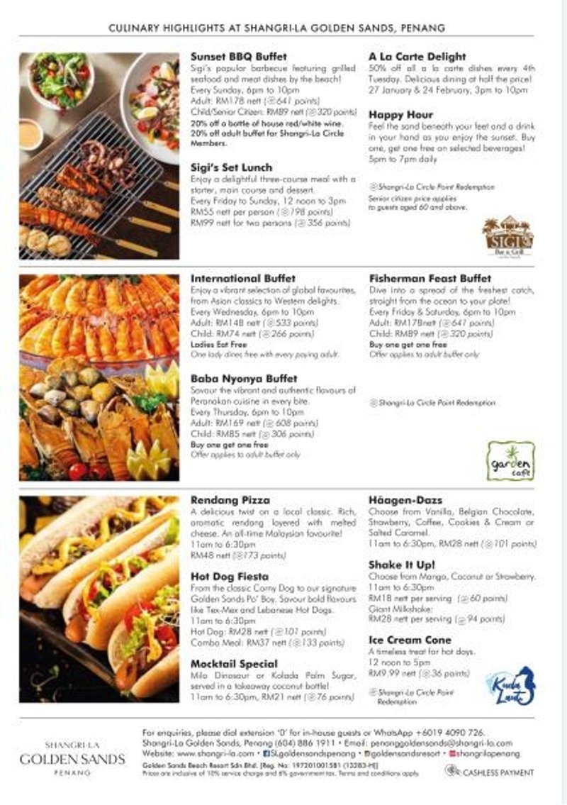 Culinary Highlights at Shangri- La Golden Sands Penang