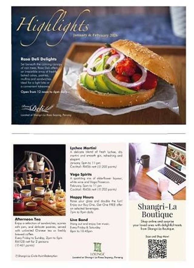 Highlight January and February by Shangri- La Rasa Sayang Penang