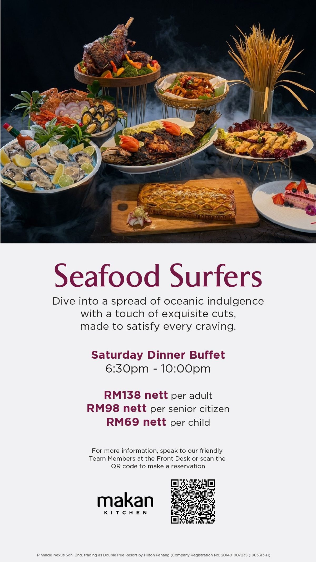 Seafood Surfer – Saturday Dinner Buffet by DoubleTree Resort by Hilton Penang