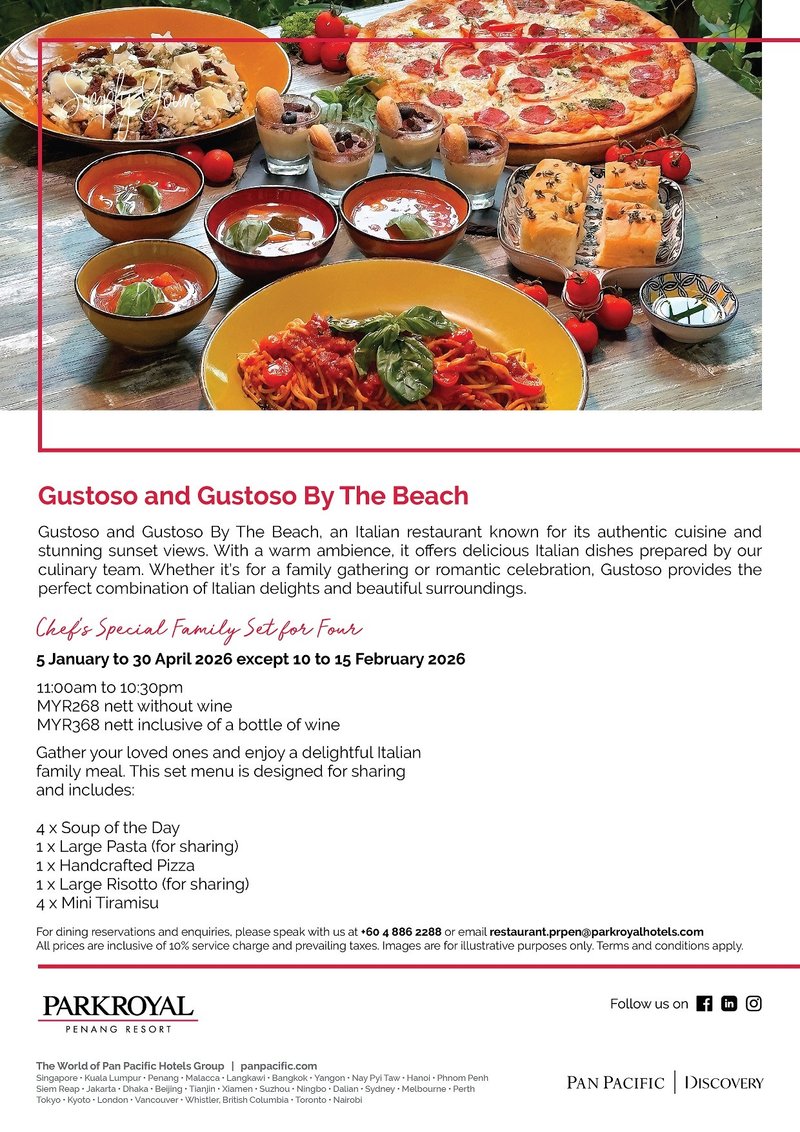 Gustosu and Gustosu By The Beach at PARKROYAL Penang Resort