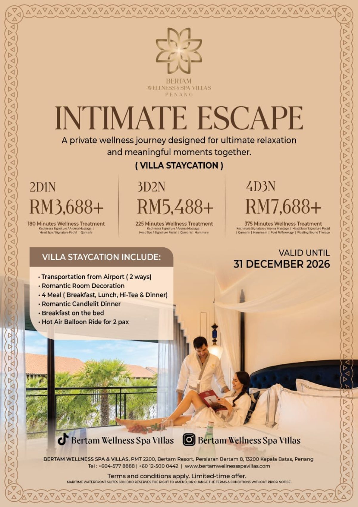 Intimate Escape Villa Staycation by Bertam Wellness Spa Villas