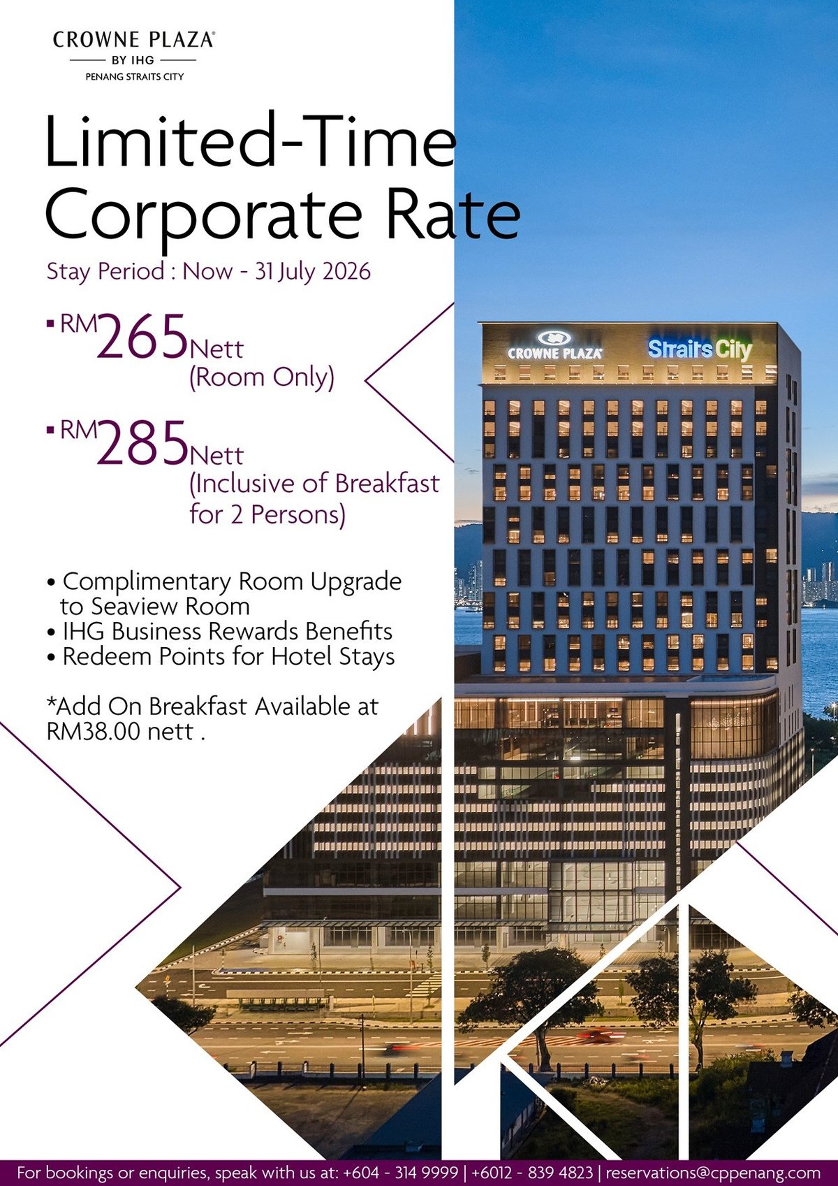 Limited - Time Corporate Rate by Crowne Plaza by IHG Penang Straits City