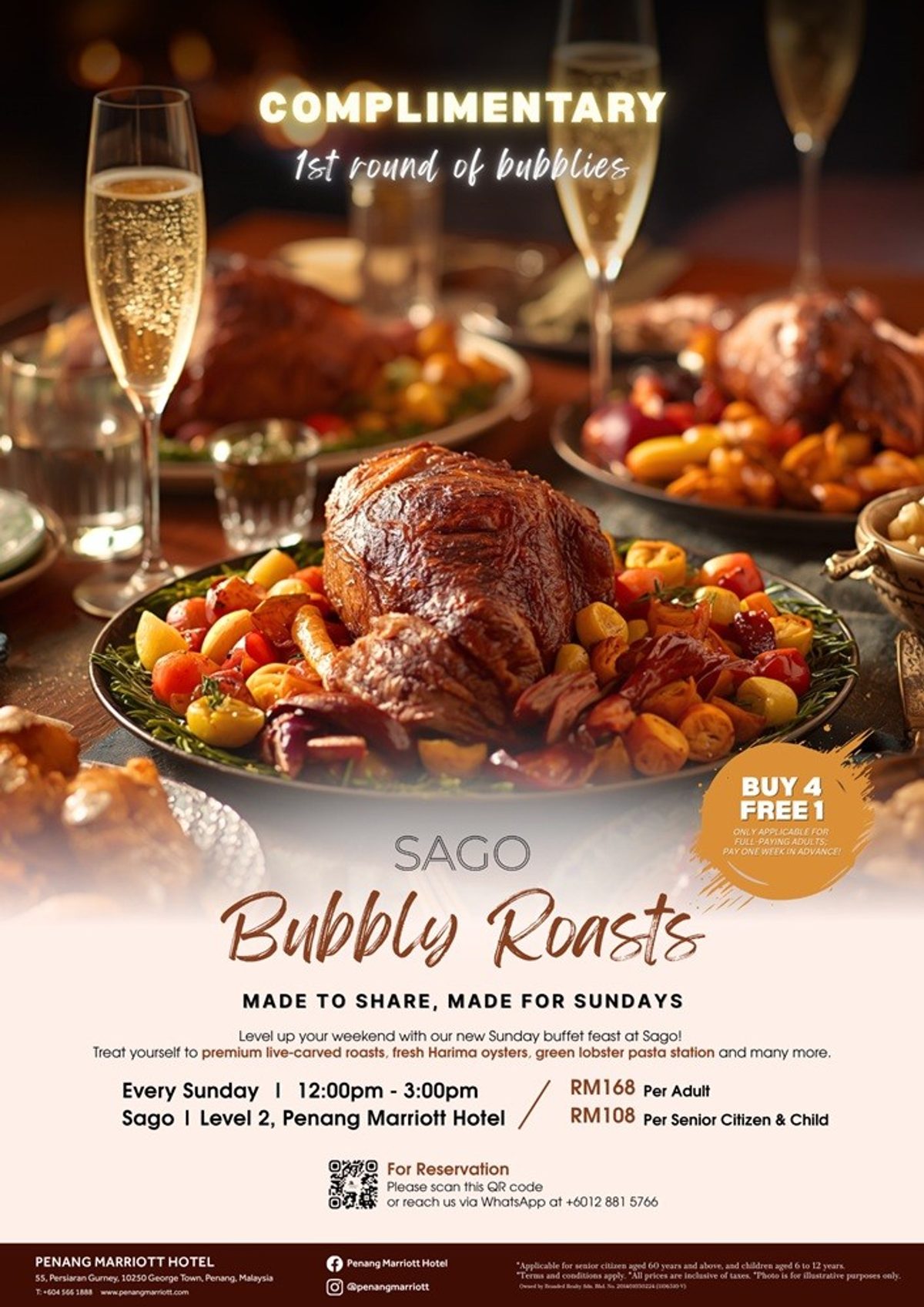 Bubbly Roasts Made to Share, Made for Sundays by Penang Marriot Hotel