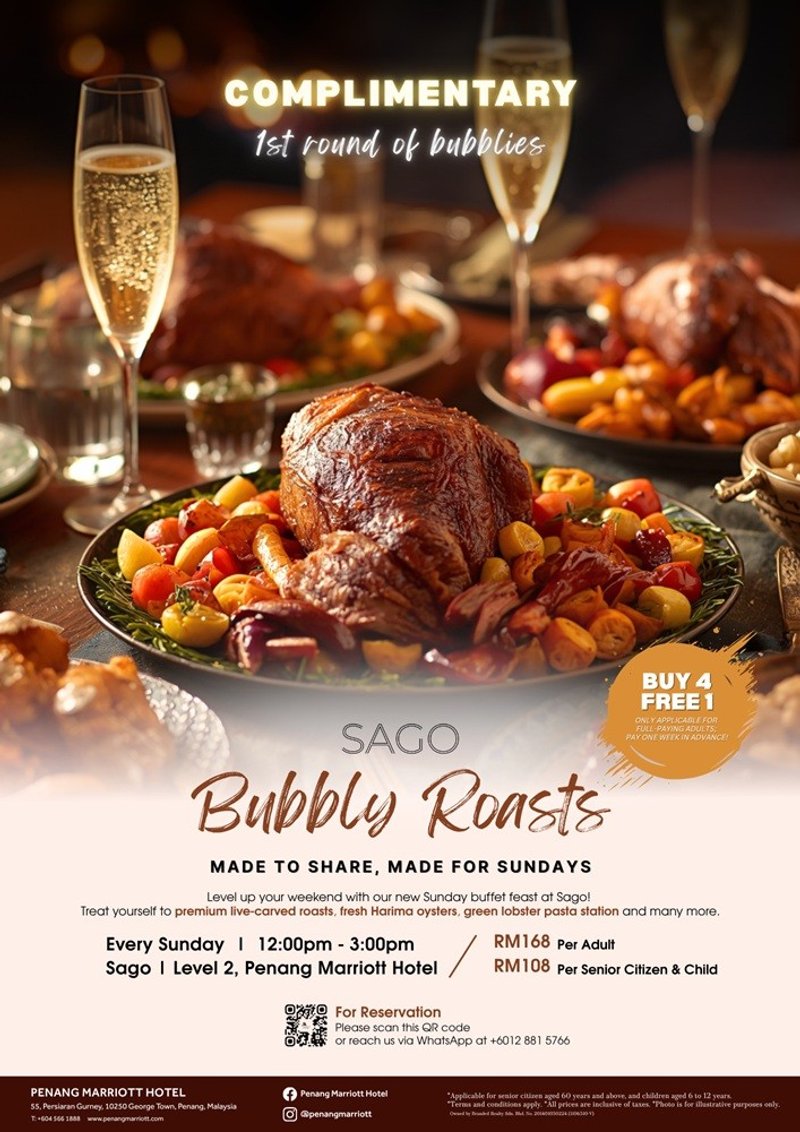 Bubbly Roasts Made to Share, Made for Sundays by Penang Marriot Hotel