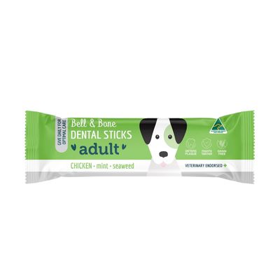 Bell And Bone Dental Sticks For Adult Dogs - Chicken, Mint & Seaweed