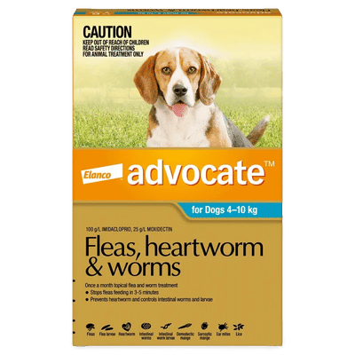 Advocate Fleas, Heartworm & Worms For Dogs 4 - 10kg