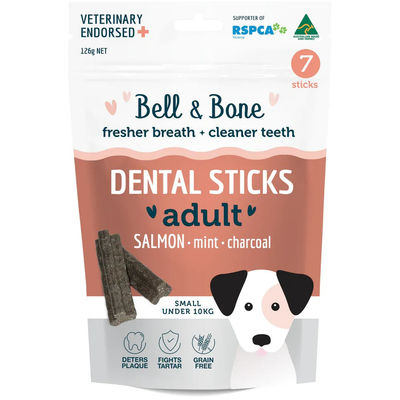 Bell And Bone Dog Dental Sticks - Salmon, Mint And Charcoal Medium - 10-25kg