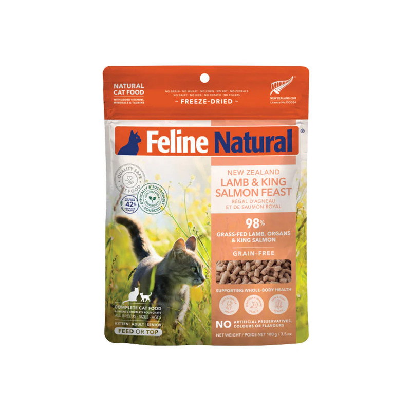 Feline Natural Lamb & King Salmon Feast Freeze Dried Cat Food