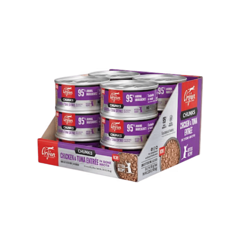 Orijen Original Chunks And Shreds Kitten Chicken & Tuna Entree In Bone Broth