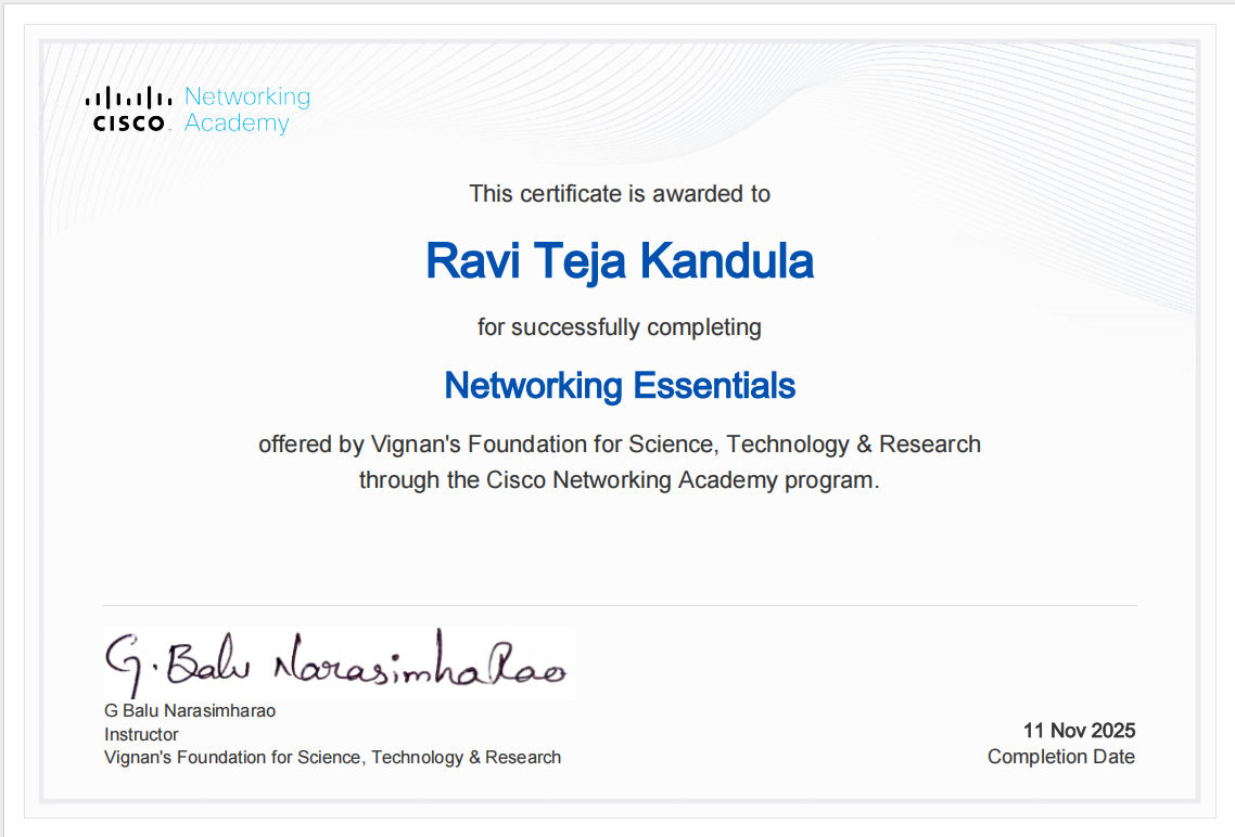 Networking Essentials Certificate