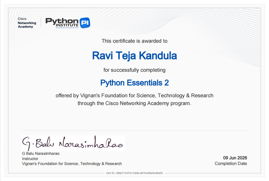 Python Essentials Certificate