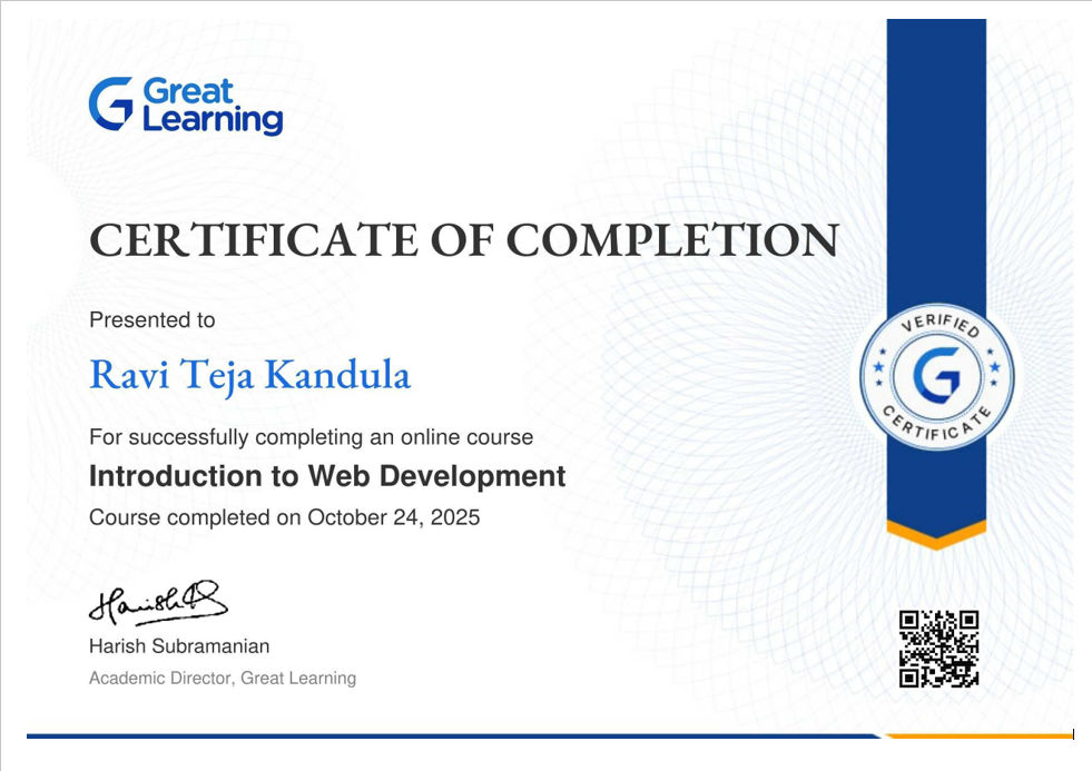 Web Development Certificate