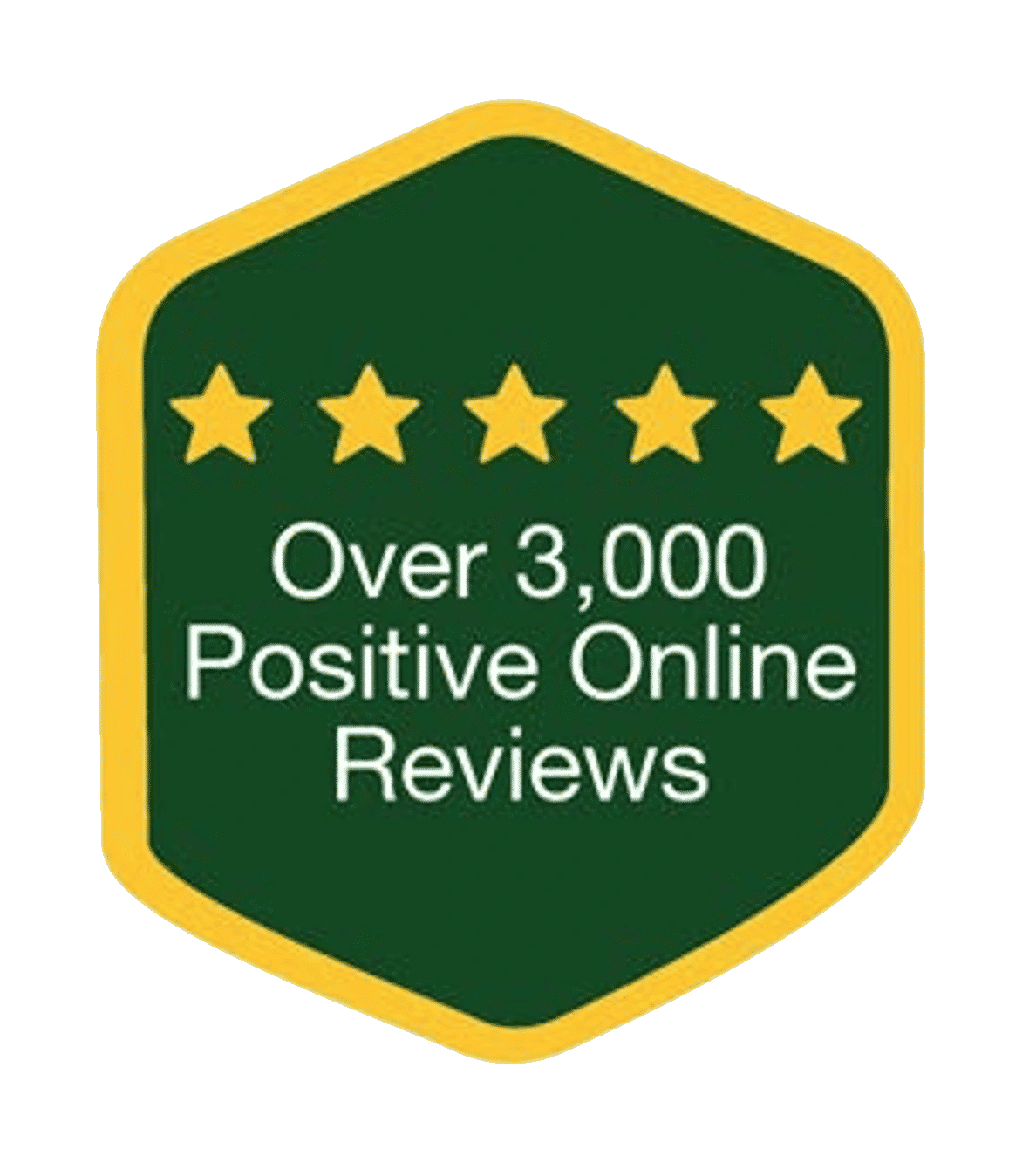 Over 3,000 positive online reviews