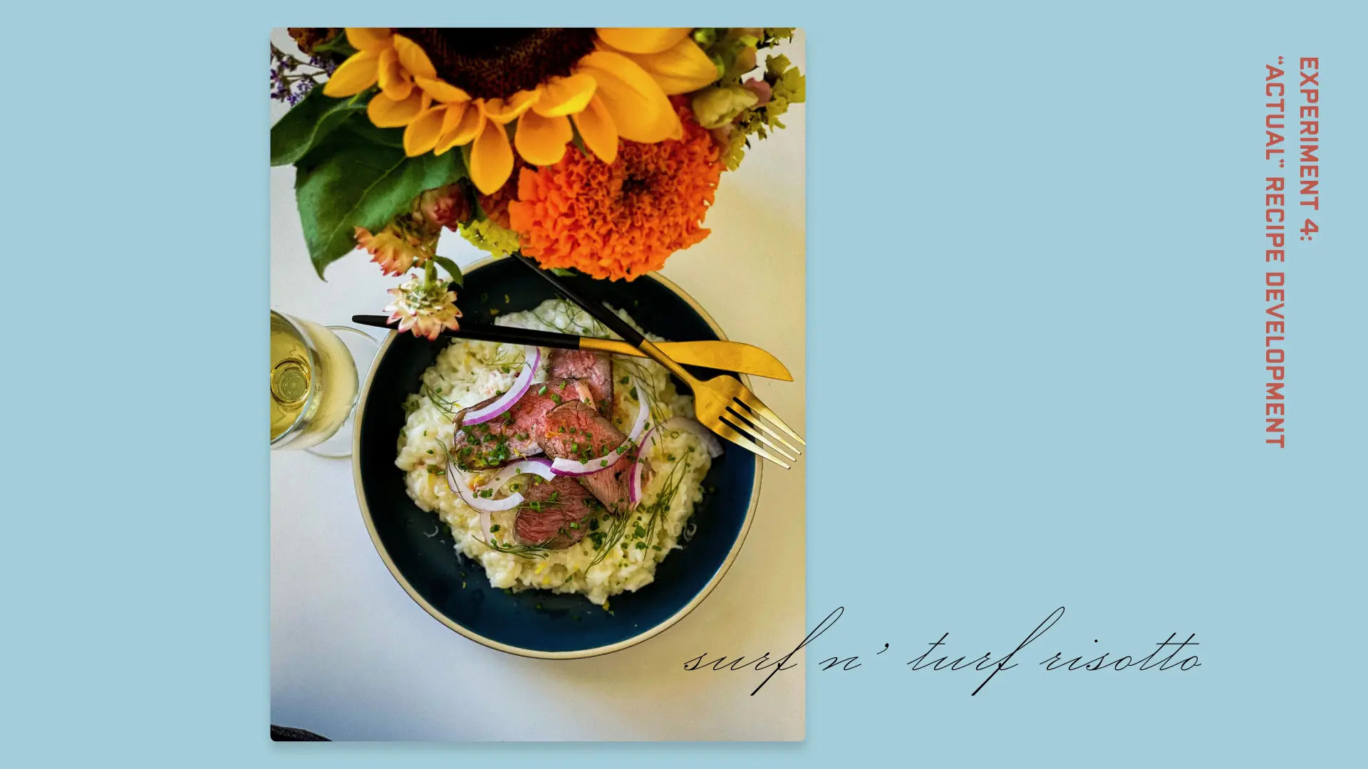 Surf n’ Turf Risotto, my first TikTok cooking video (unless you count making a Mint Gimlet as a cooking video, then that was first).