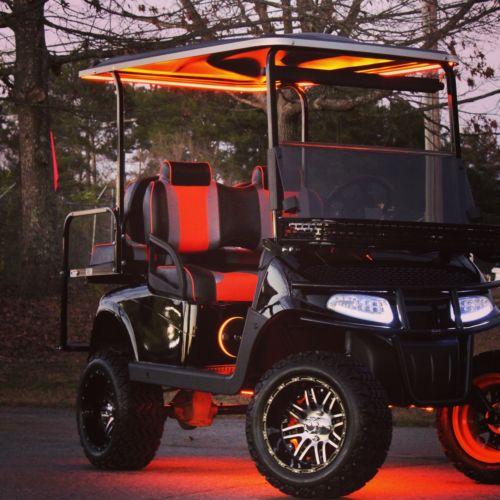 EZ GO Bulldog Carts – RXV 48 Volt Golf Cart—Black/Orange ...