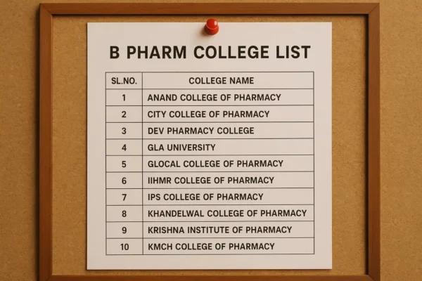 B pharm college list by pci