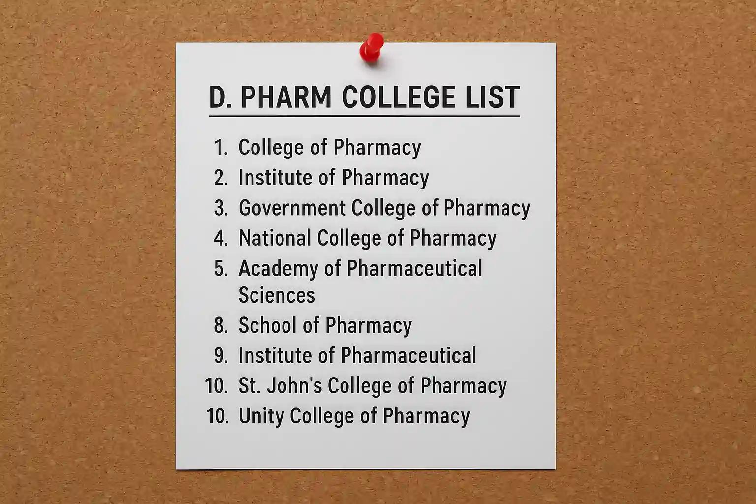 D Pharm colleges list - All India PCI approved d pharm colleges