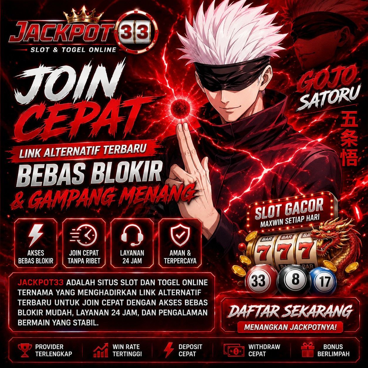 Jackpot33 | Join  Cepat Link Alternatif | Bebas Blokir & Gampang Menang