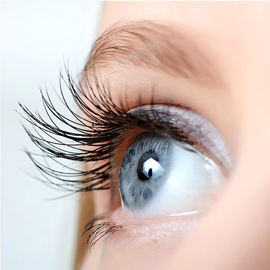 close up of a women's eye