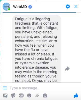 Chatbot explanation of what fatigue is, its common causes