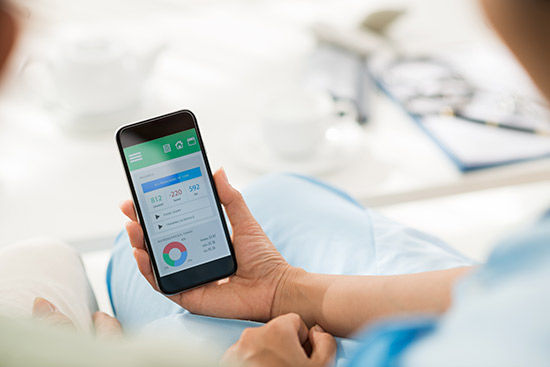 Patient using support app