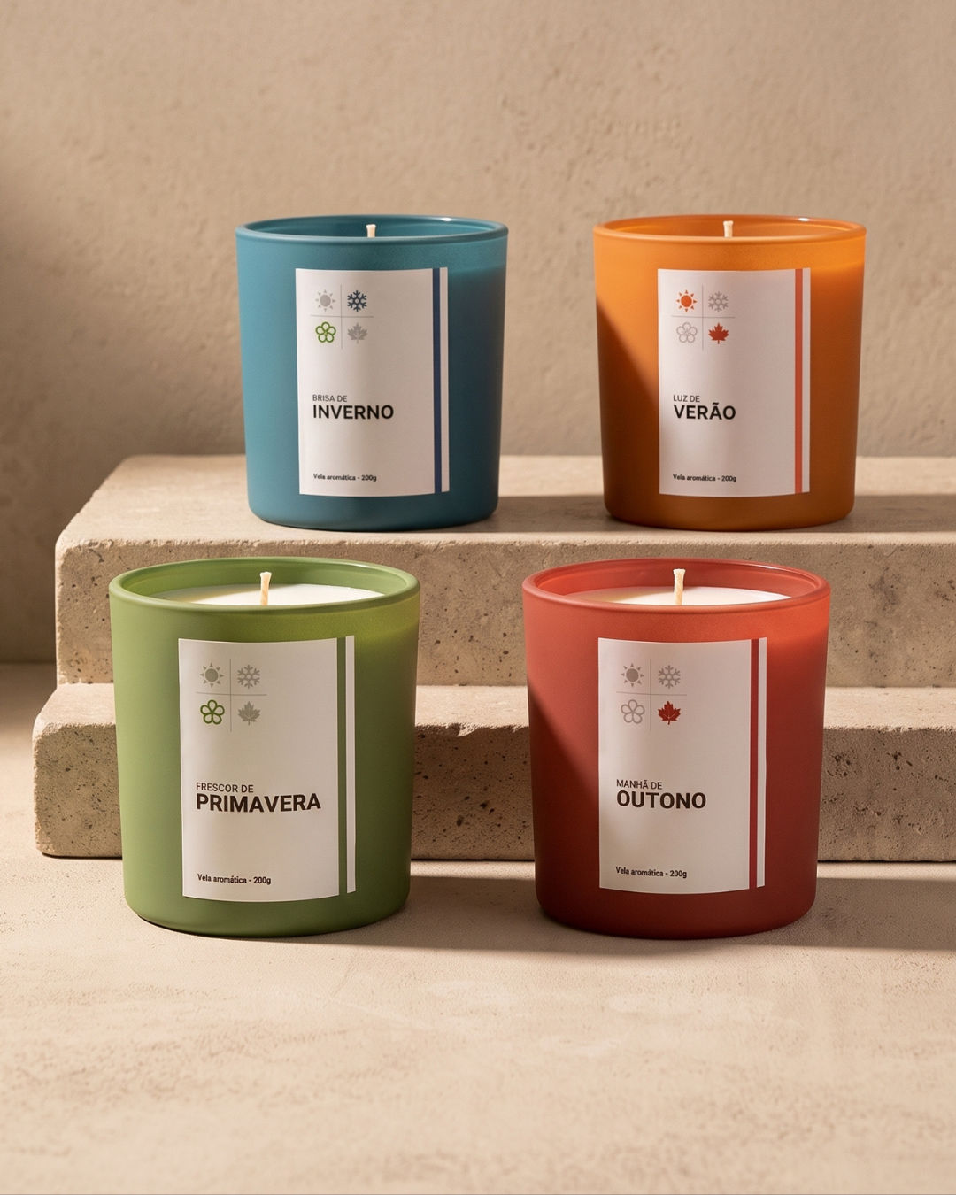 Kit Velas Sensora — as quatro velas aromáticas reunidas