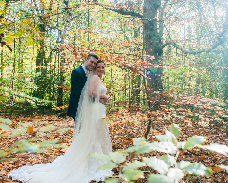 Ecclesall Woods Sheffield Autumn wedding couple