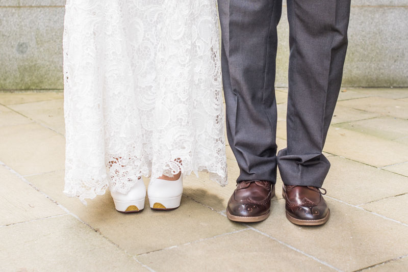 Bride & groom's shoes in Sheffield