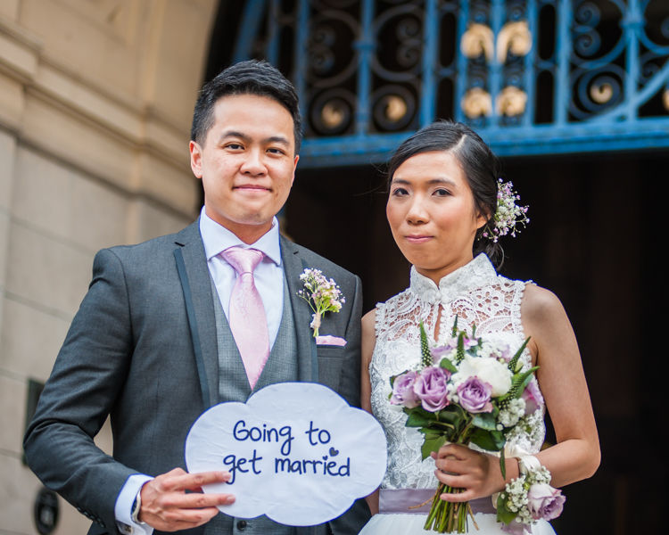 Wedding sign for Sheffield Town Hall wedding