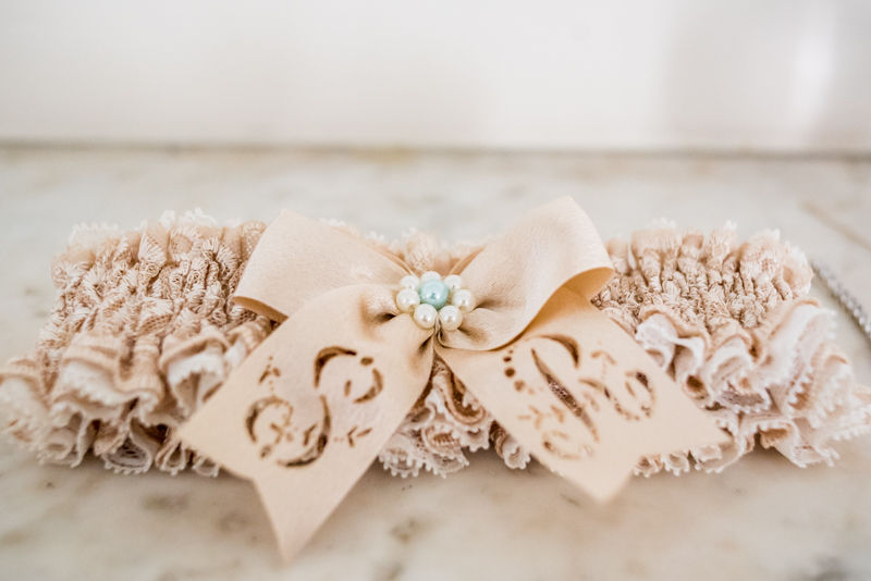 Rachel's wedding garter for her Sheffield wedding