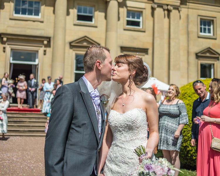 Kisses for Rachel & Seth at Wortley Hall in Sheffield