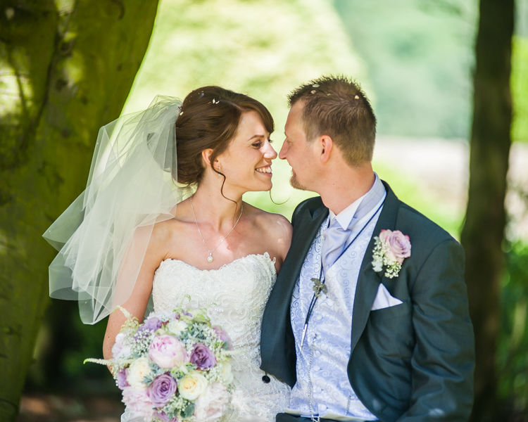 Bride and groom at Wortley Hall in Sheffield