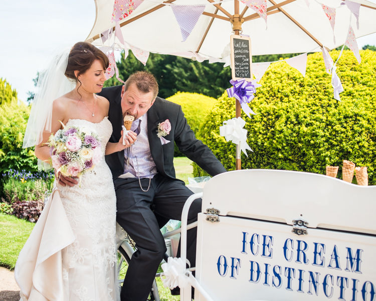 Ice cream for bride and groom at Wortley Hall in Sheffield