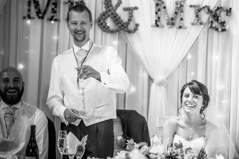 Grooms speech at Wortley Hall in Sheffield