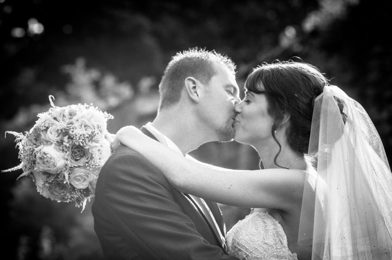 Kissing in the grounds at Wortley Hall in Sheffield