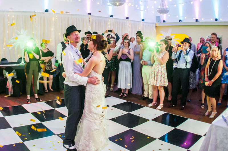 Confetti cannon at Wortley hall in Sheffield